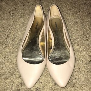 Express cream nude flats